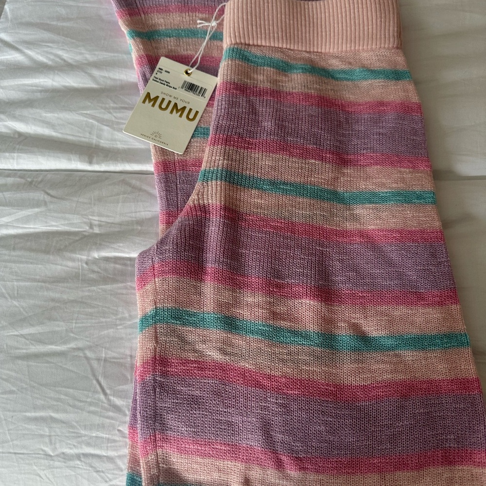 Show Me Your MuMu Cotton Candy Stripe Knit Pants